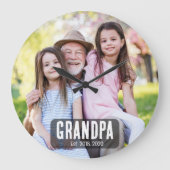 Grandpa Est. White script photo Grote Klok (Voorkant)