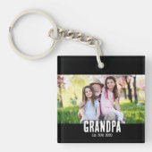 Grandpa Est. White script photo Sleutelhanger (Voorkant)