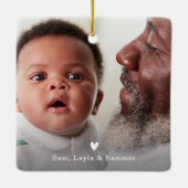 GRANDPA Established Year Photo Ceramic Ornament (Achterkant)