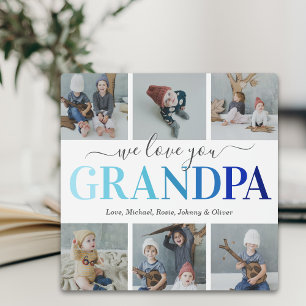 Grandpa Fête des pères Photo Collage Plaque