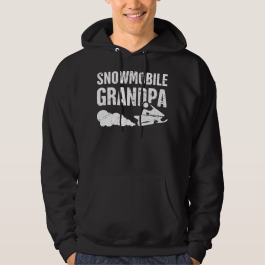 Grandpa Funny Sled Snow Mobiling Snowmobile  Hoodie (Voorkant)