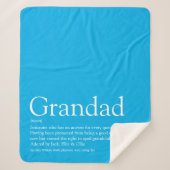 Grandpa Grandad Papa Definition Fun Sky Blue Sherpa Deken (Voorkant)