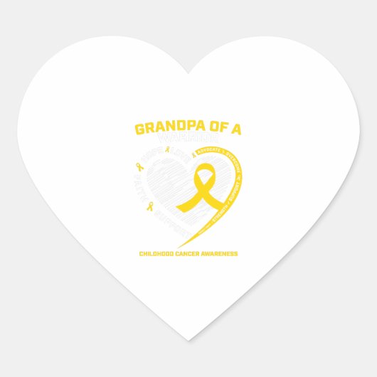 Grandpa Granddaughter Childhood Gift Hart Sticker (Voorkant)