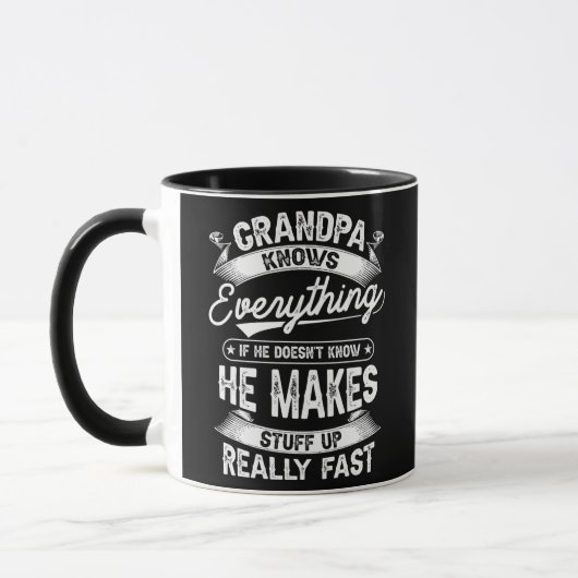 Grandpa Knows Everything Funny Gift For Father's Mok (Links)