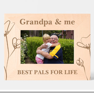 Grandpa & me Fleurs Cadres en bois personnalisés