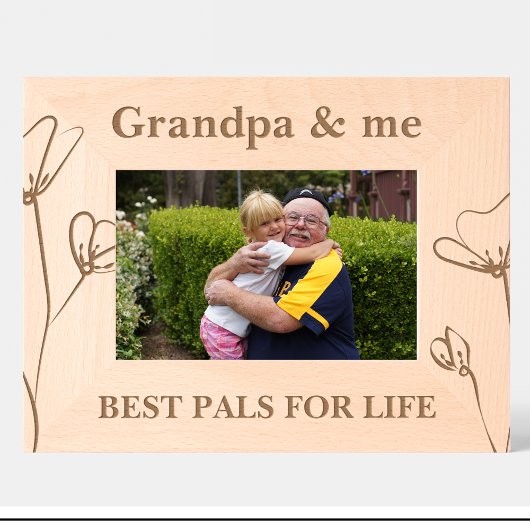 Grandpa & me Fleurs Cadres en bois personnalisés