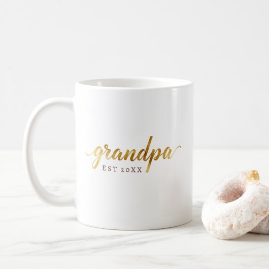 Grandpa Mug | Personalized “EST” Baby Announcement (Avec donut)