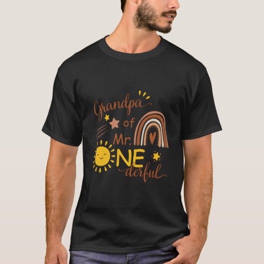 Grandpa Of Mr One-Derful Py Boho Sun 1St T-shirt (Voorkant)