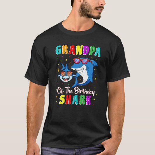 Grandpa Of The Shark Birthday Family Birthday Gran T-shirt (Voorkant)