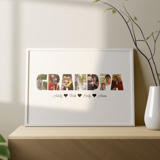 Grandpa Photo Collage Poster 7 Photos