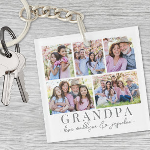 Grandpa Photo Collage Sleutelhanger