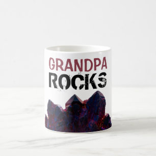 ** GRANDPA Rocks Paarse kristallen stenen Lapidary Koffiemok