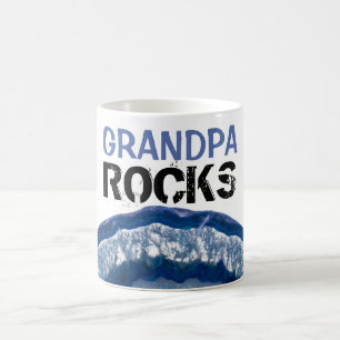 *~* GRANDPA Rocks Stones Lapidary Blue Agate Koffiemok