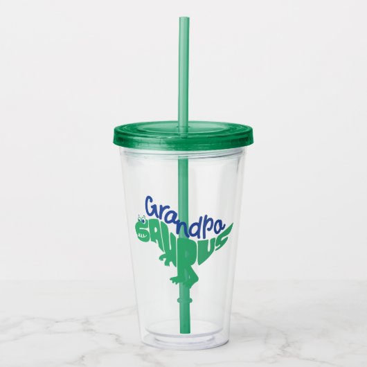 Grandpa Saurus Graphic Acryl Drinkbeker (Voorkant)