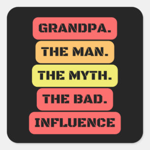grandpa vierkante sticker