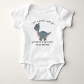 Grandparent Baby Announcement Boho Dinosaur Romper (Voorkant)