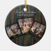 GRANDPARENT FOTO COLLAGE GIFTS - Rustisch hout Keramisch Ornament (Voorkant)