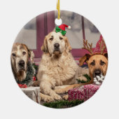 GRANDPARENT FOTO COLLAGE GIFTS - Rustisch hout Keramisch Ornament (Achterkant)