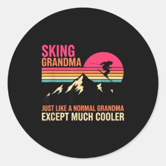 Grandparent Skiing Grandma Just Like A Normal Gran Ronde Sticker