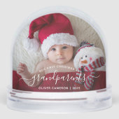 Grandparents First Christmas Photo White Script (Arrière)