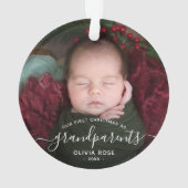 Grandparents First Christmas Photo White Script Ornament (achterkant)