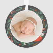 Grandparents First Christmas Wreath Festive Photo (dos)