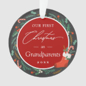 Grandparents First Christmas Wreath Festive Photo (devant)