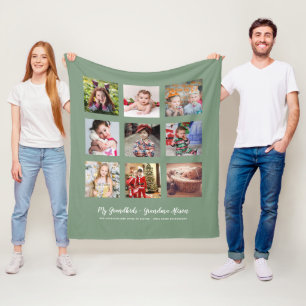 GRANDPARENTS FOTO GIFTS - Green Fleece Blanket Deken