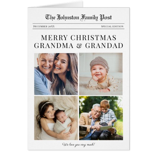 Grandparents Newspaper Christmas Card (Devant)