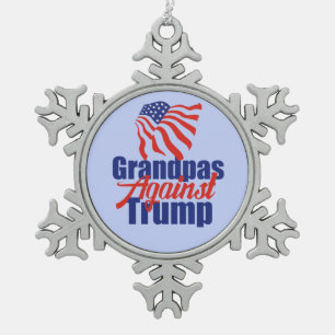 Grandpas against Trump Tin Sneeuwvlok Ornament