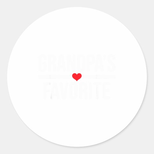 Grandpa's Favorite  Ronde Sticker (Voorkant)