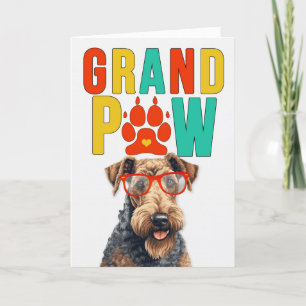 GrandPAW Airedale GrandDOG Grootouders Dag Feestdagen Kaart