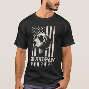 Grandpaw Foxhound Amerikaanse vlag zonnebril Retro T-shirt
