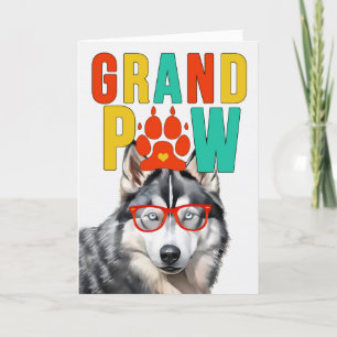 GrandPAW Husky GrandDOG Grootouders Dag Feestdagen Kaart