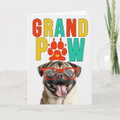 GrandPAW Pug GrandDOG Grandparents Day Feestdagen Kaart (Voorkant)