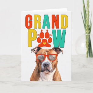 GrandPAW Tan Pit Bull GrandDOG Grootouders Dag Feestdagen Kaart