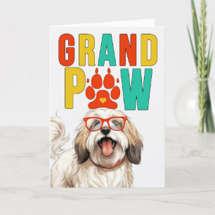 GrandPAW Tibetaanse Terriër GrandDOG Grootouders D Feestdagen Kaart