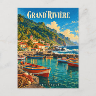 Grand'Rivière Martinique Vintage Reisposter Briefkaart