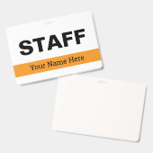 Grands badges d'identification pour le personnel a (Avant & arrière)