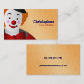 Grands cartes de visite de peinture de visage (Devant / Derrière)