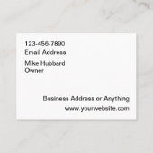 Grands Cartes de visite du service de pelouse pays (Dos)