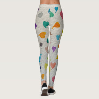 Grands cœurs d'aquarelle Leggings