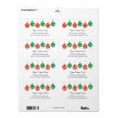 Grands étiquettes de adresse de Noël élégants pour (Feuille entière)