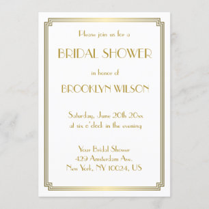 Grands Invitations de Fête des mariées blanche Gat