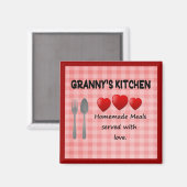 Grand's Kitchen Red En vichy Magnet (Recto/Verso)