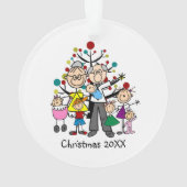 Grands-parents avec six petits-enfants (dos)