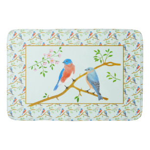 Grands & Petits Merles Bleus Grand Tapis de Bain
