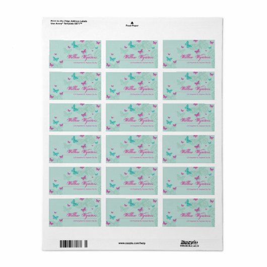 GRANDS PHAUX ÉTIQUETTES :: papillons 5 (Feuille entière)