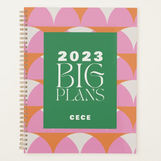 Grands plans géométriques roses modernes (Devant)