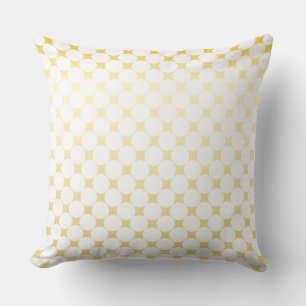Grands points blancs et rhomb Coussin or et blan